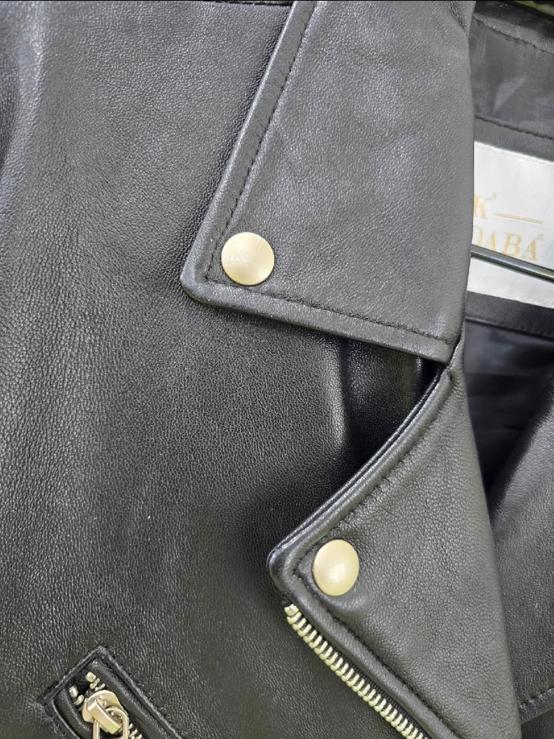 K-DABA 블랙 가죽 라이더 자켓 상품이미지3