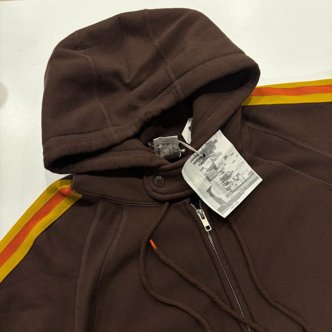 [L] 엔지니어드가먼츠 브라운 컬러 라인 후드집업 B690 상품이미지3