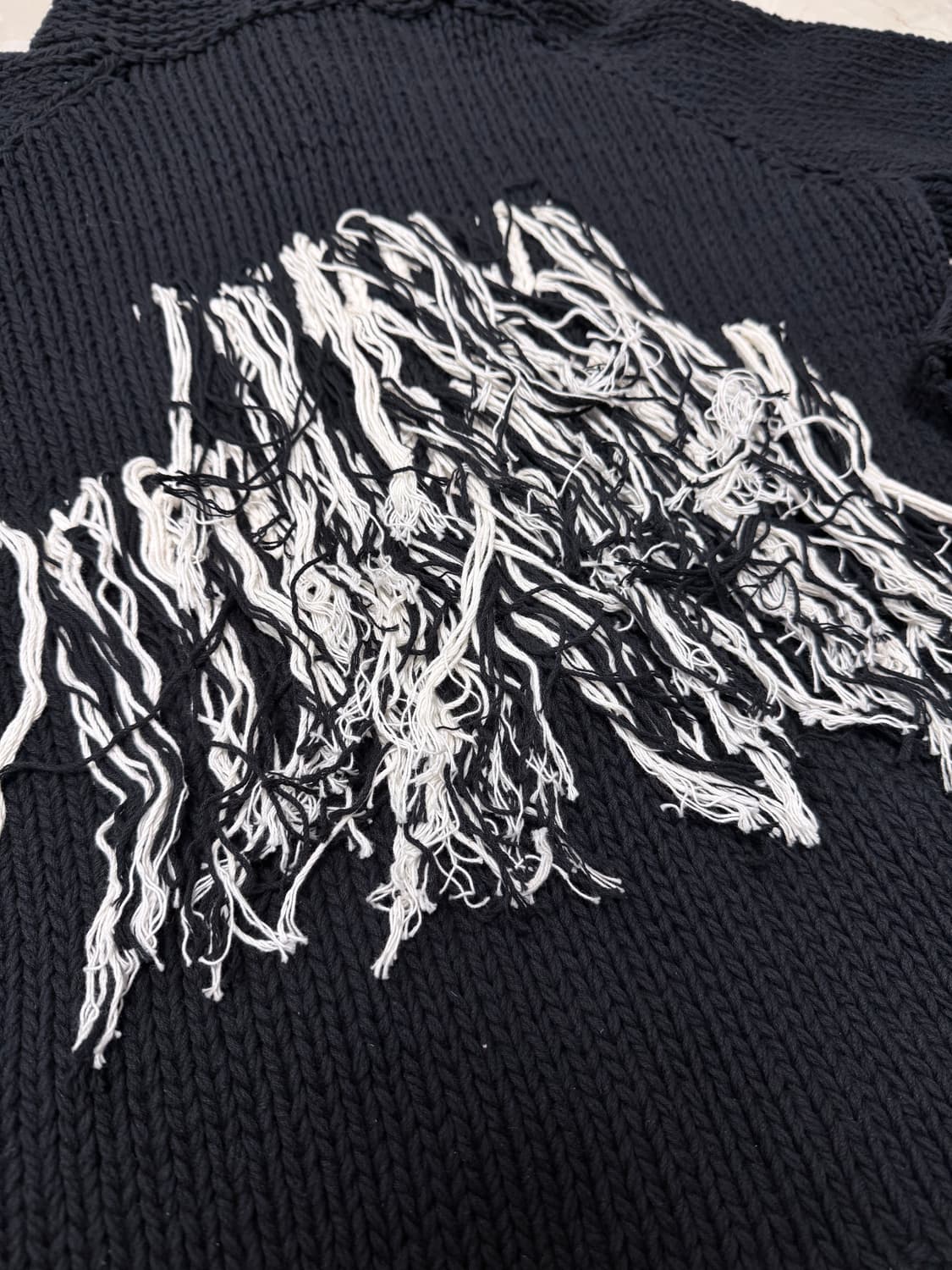 Yohji Yamamoto pour homme 백로고 프린지 가디건 상품이미지3