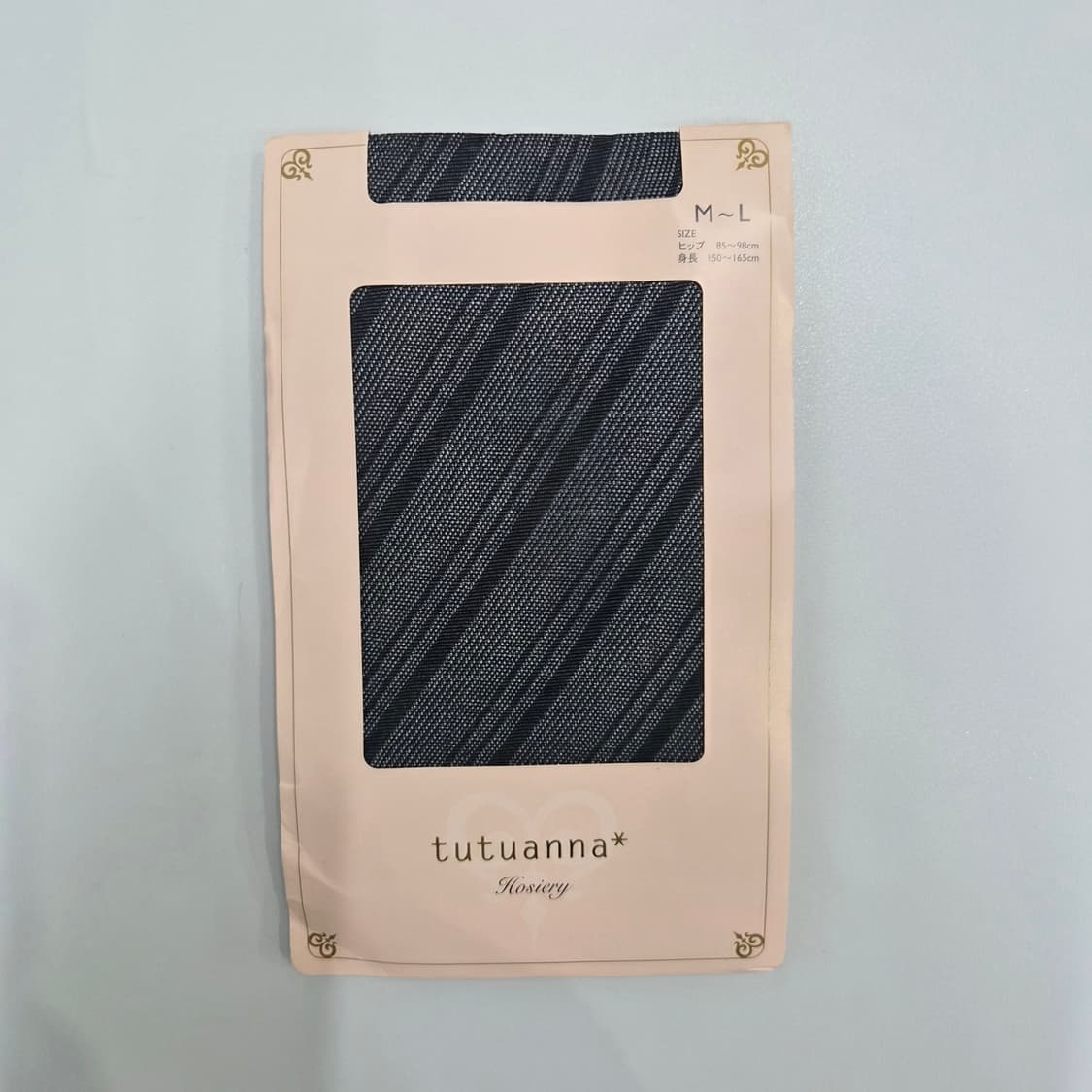 tutuann  블랙 사선스트라이프 패턴 팬티스타킹 상품이미지1