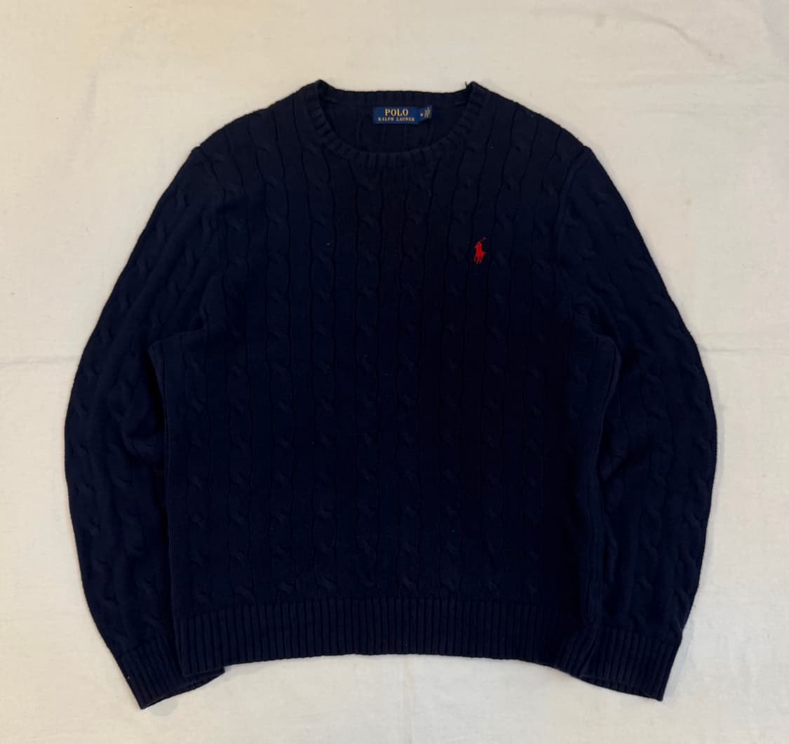 폴로 랄프로렌 꽈배기 케이블니트 네이비 상품이미지1