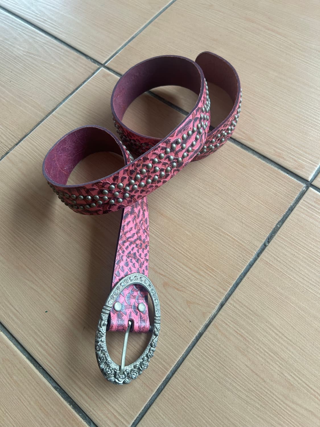Vintage pink stud belt 상품이미지1