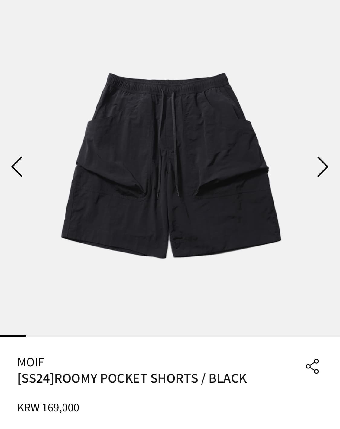 모이프 moif roomy pocket shorts black 2 상품이미지1