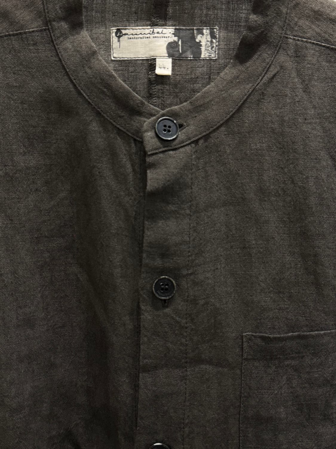 Hannibal 린넨 논카라 셔츠 상품이미지3