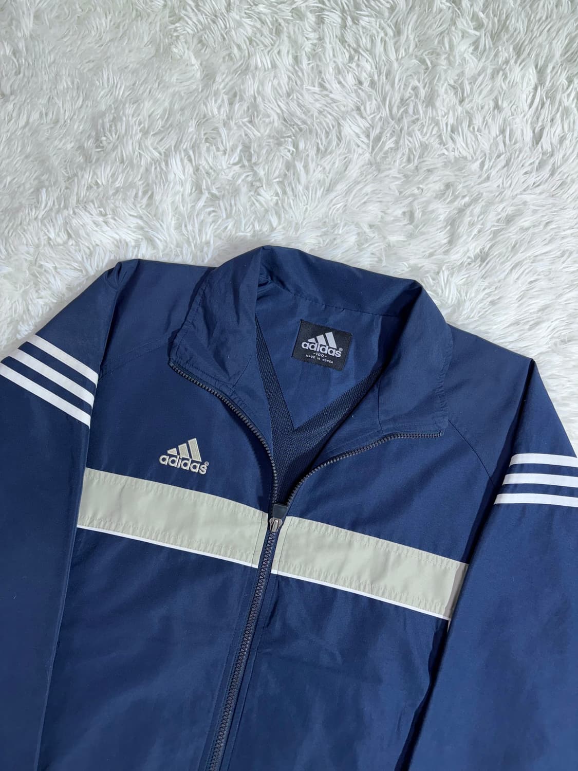 아디다스 90‘s 배색 네이비 바람막이  상품이미지5
