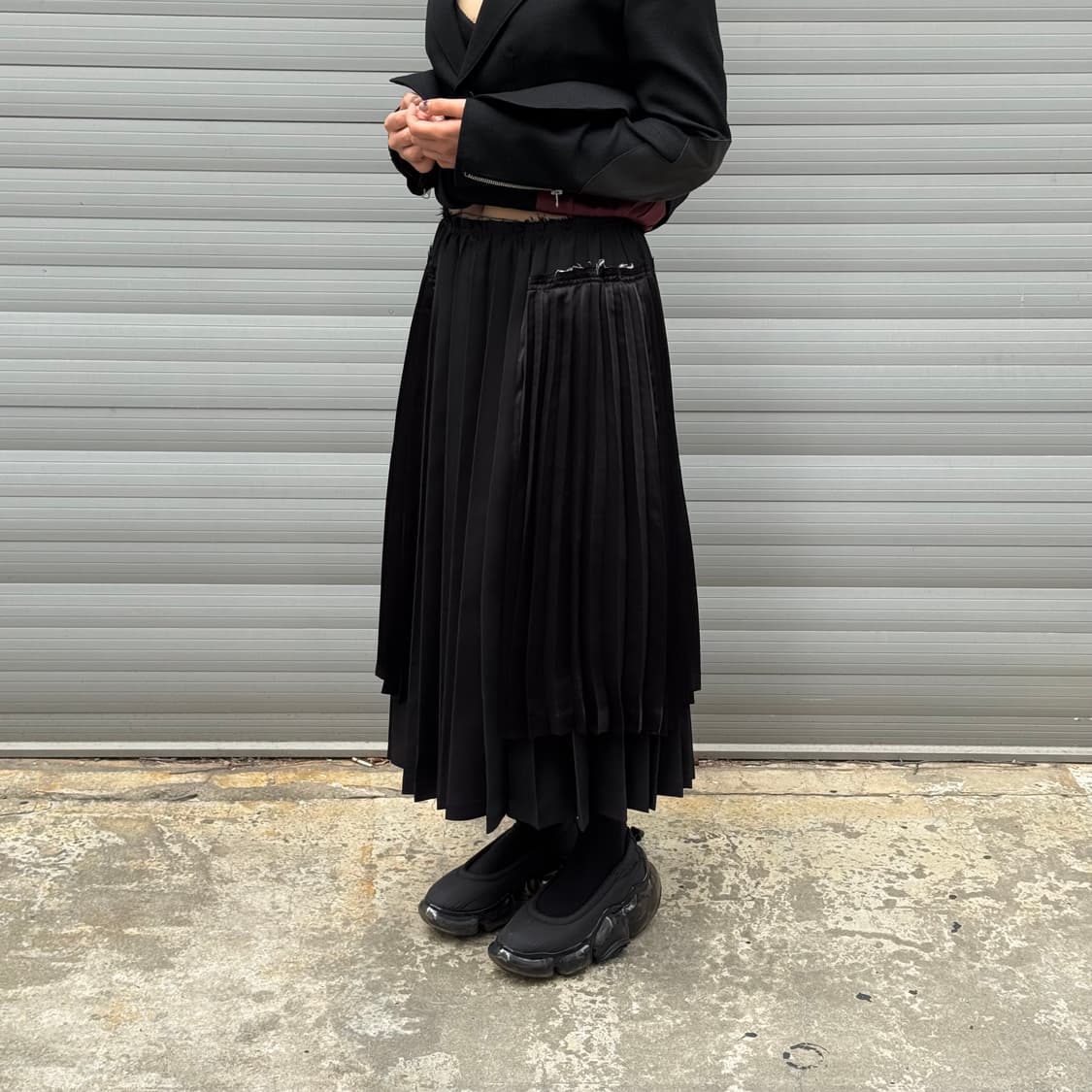 25FW Pleated Multi-Length Black Skirt 상품이미지10