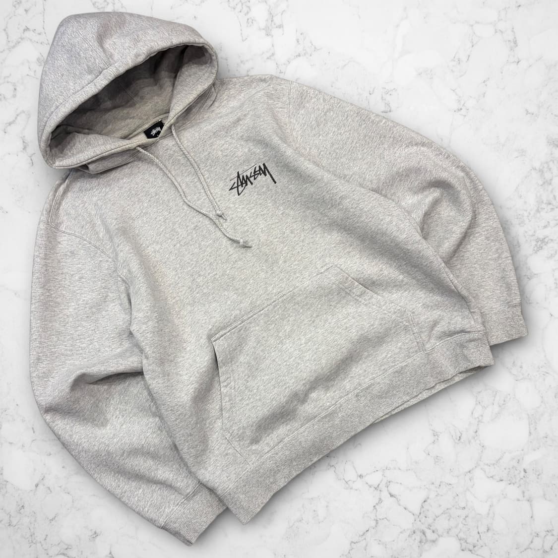 [L] 스투시 다이스 백 프린트 후드티 회색 C519 상품이미지2