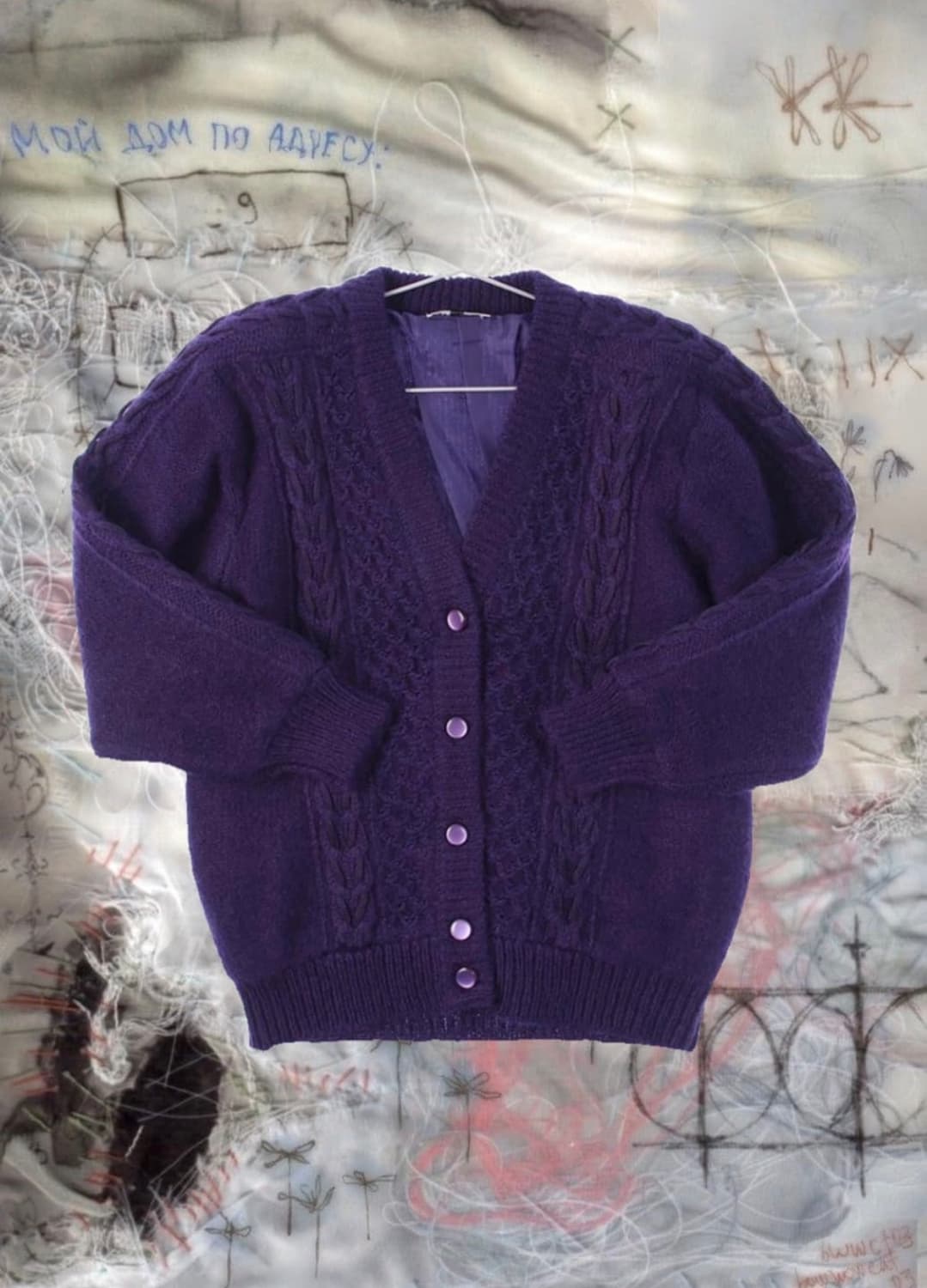 Vintage purple cardigan 빈티지 보라 가디건 상품이미지1