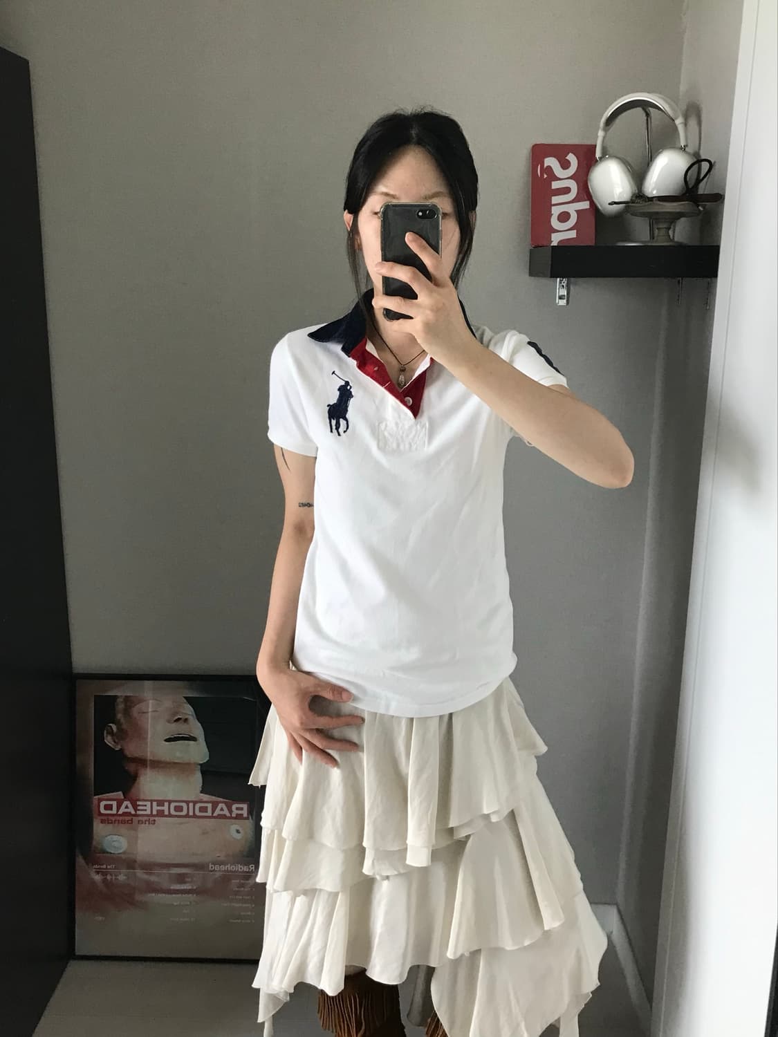 폴로 랄프로렌 빅포니로고 화이트 카라티 상품이미지1