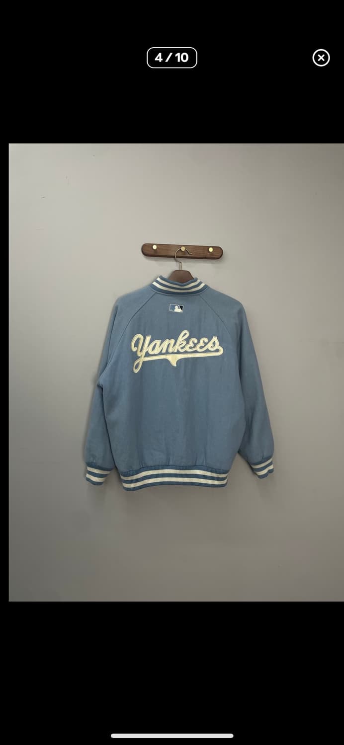 WWS MLB 양키스 라이트블루 울 바시티자켓 A2930 상품이미지3