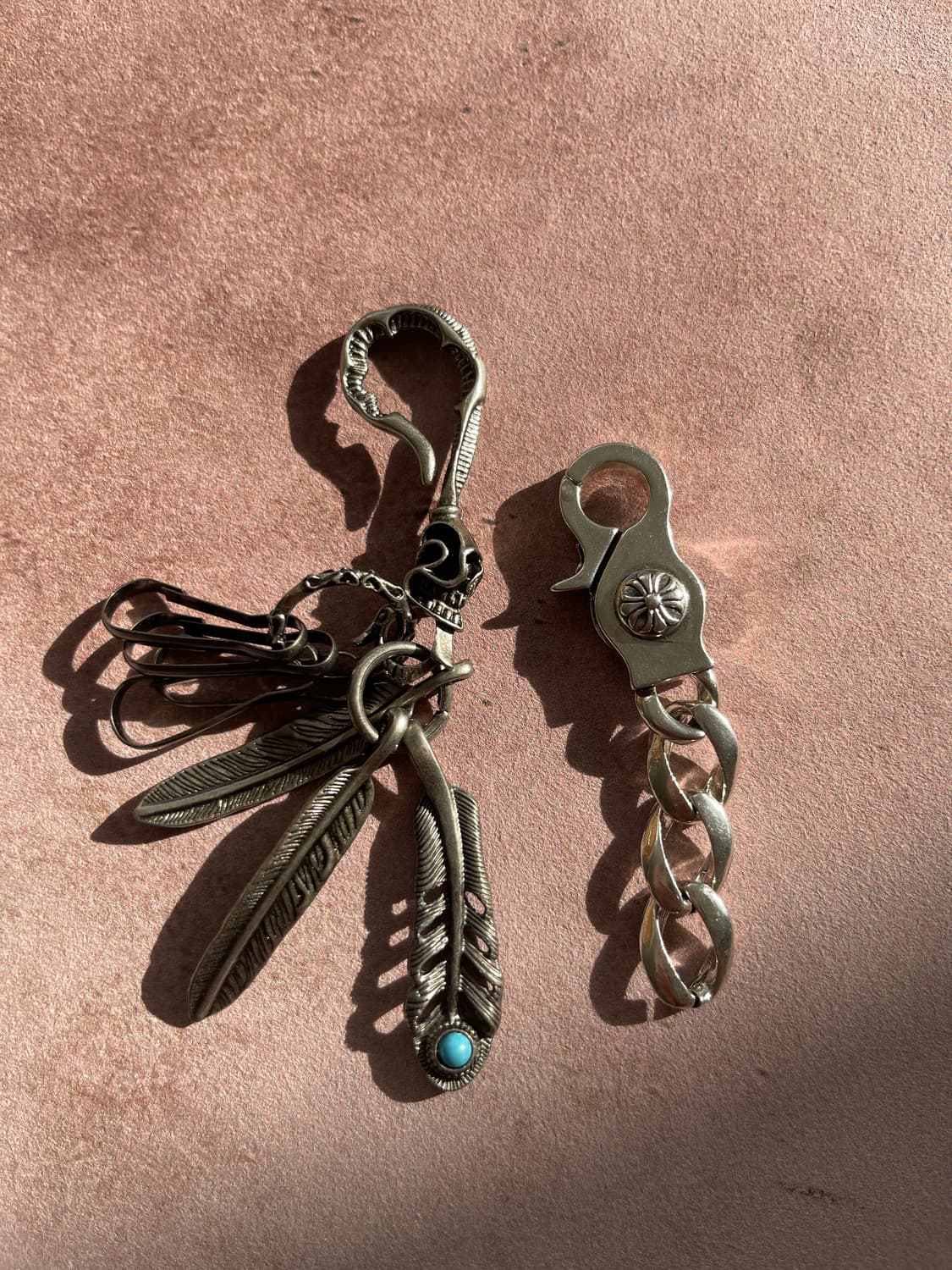 페더 실버 키링 / 남자 브라스 키홀더 빈티지 무드 상품이미지2