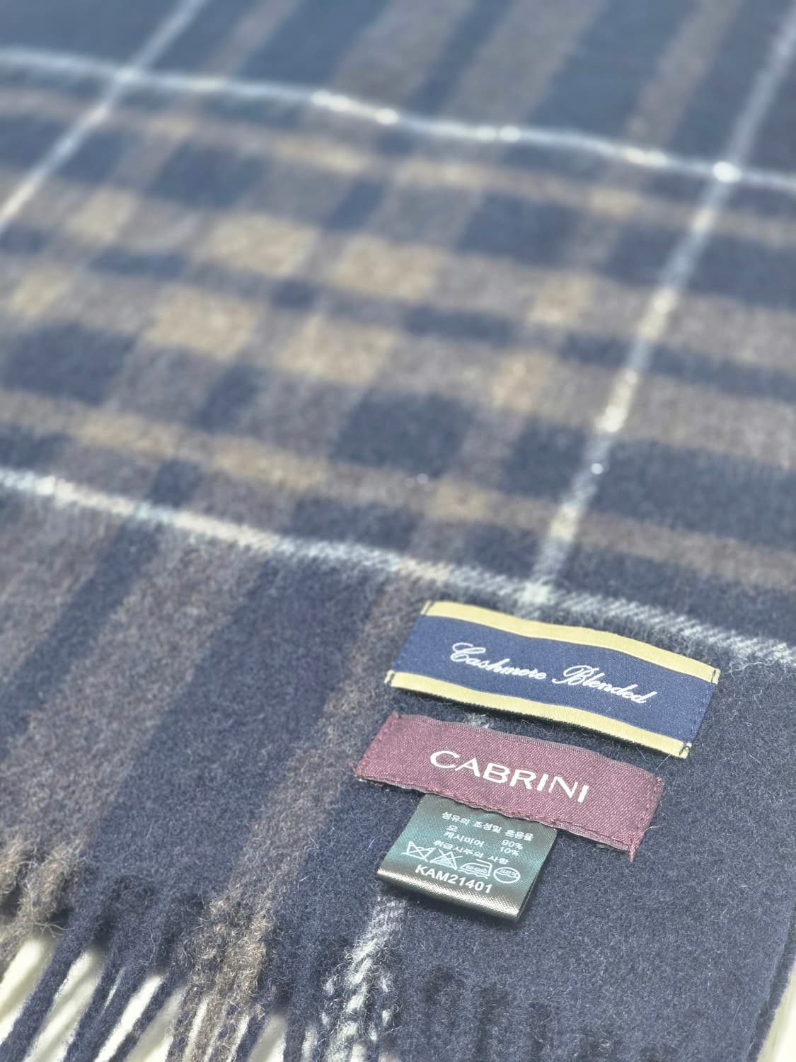 카브리니 cabrini 캐시미어 혼방 체크 머플러 상품이미지3