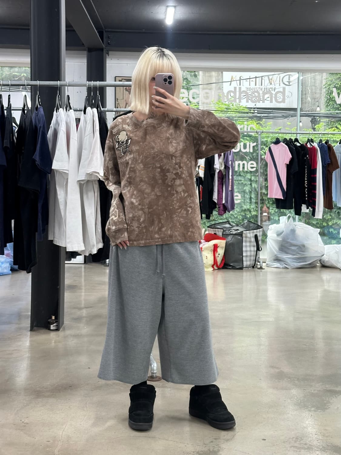 벤슨 톰과제리 자수 타이다이 긴팔 롱슬리브 브라운 상품이미지3