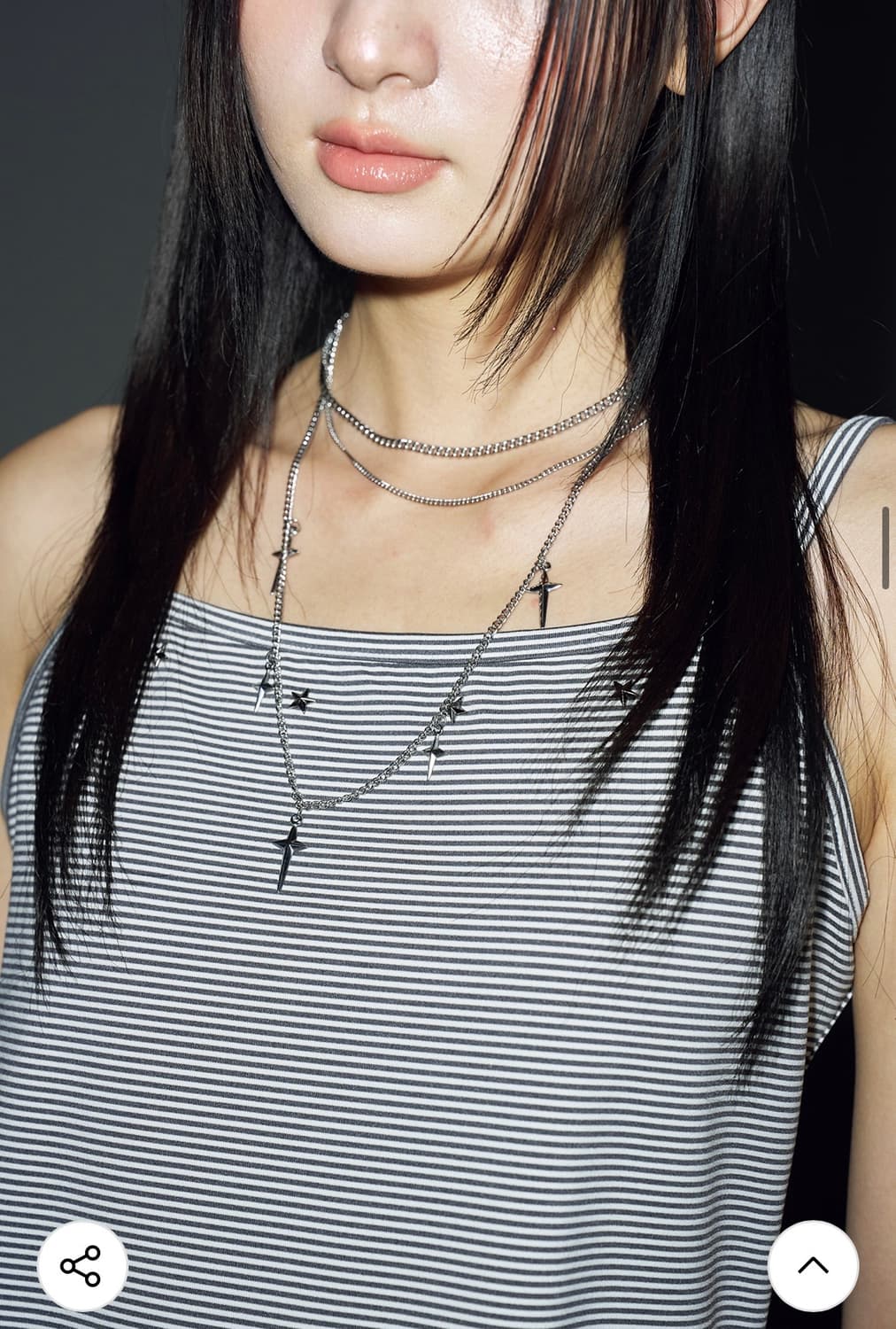 헬레네파리스 쓰리 체인 미니 크로스 네크리스 목걸이 상품이미지2