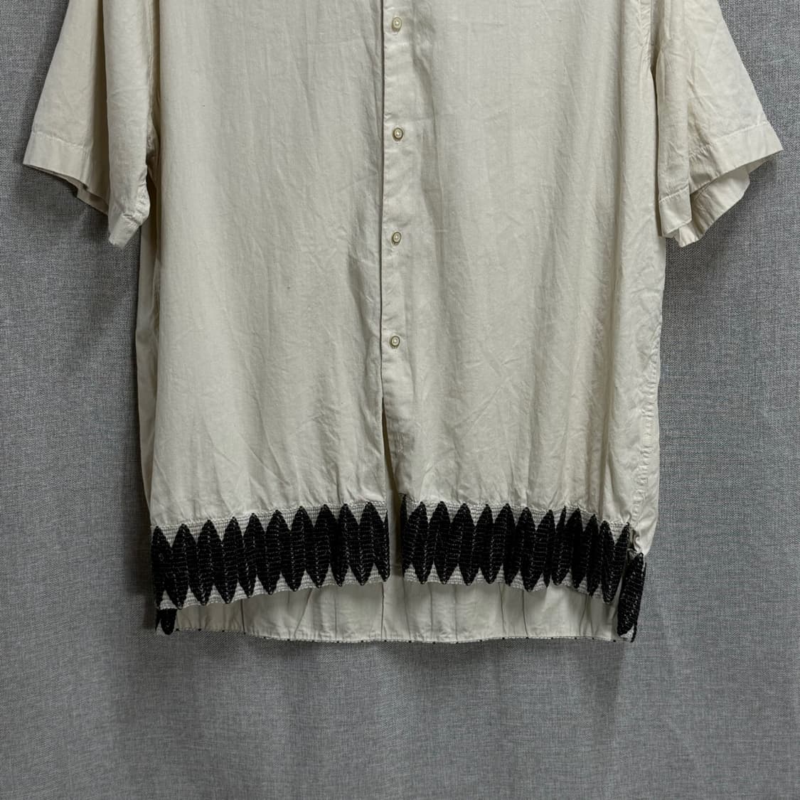 [L/루즈핏] 자라zara 헨리넥 린넨 아사 면 반팔 셔츠 남방 상품이미지4