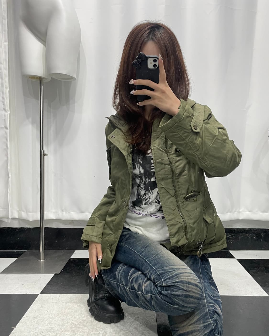 🎸그린 버튼 디테일 패딩 자켓🎸 상품이미지3