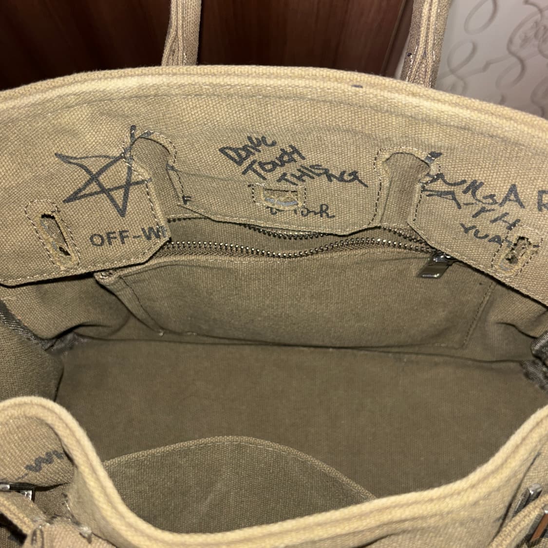 일본 빈티지 밀리터리 캔버스 버킨풍 아트백 상품이미지3