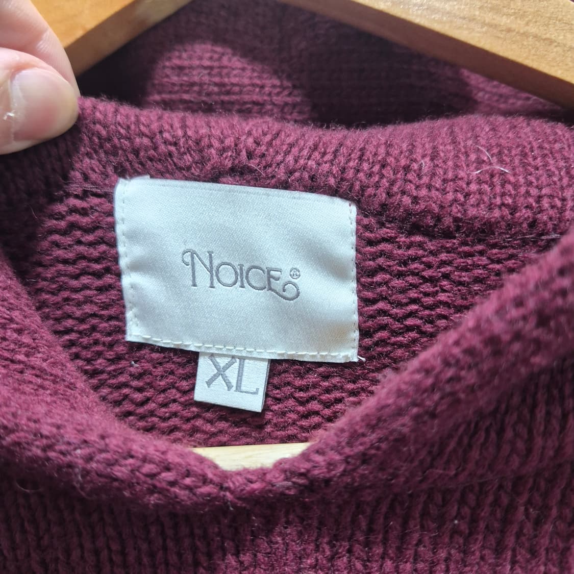 (XL) noice 노이스 후디 니트 버건디 상품이미지2