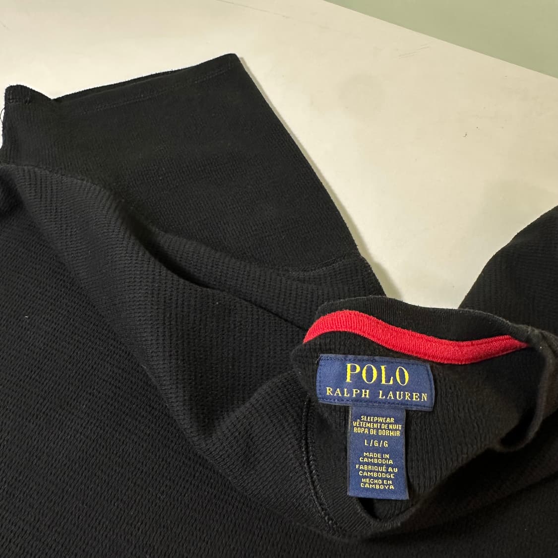 L 폴로 랄프로렌 블랙 스펠링로고 와플코튼 반팔티 상품이미지5