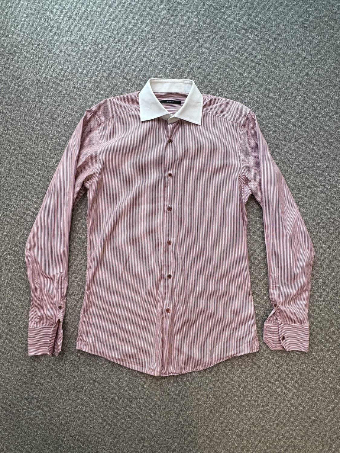구찌 슬림 스트라이프 클레릭 셔츠 M  상품이미지6