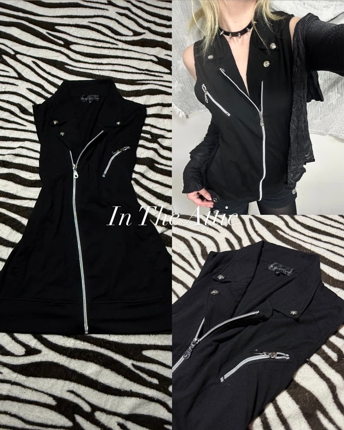 In The Attic diagonal zipper sleeveless  상품이미지1