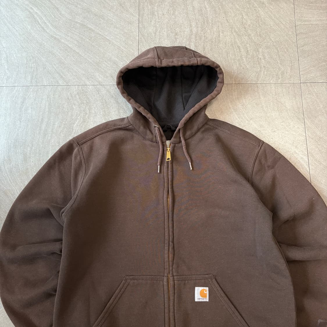칼하트 정푸 써멀 썬 페이딩 브라운 후드 집업 상품이미지3