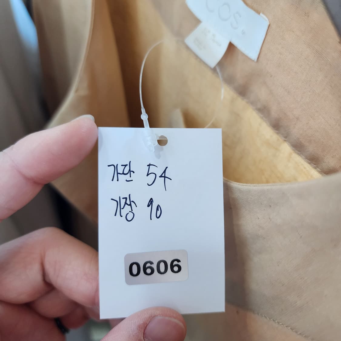 코스 코튼 반팔 롱 원피스 베이지 상품이미지8