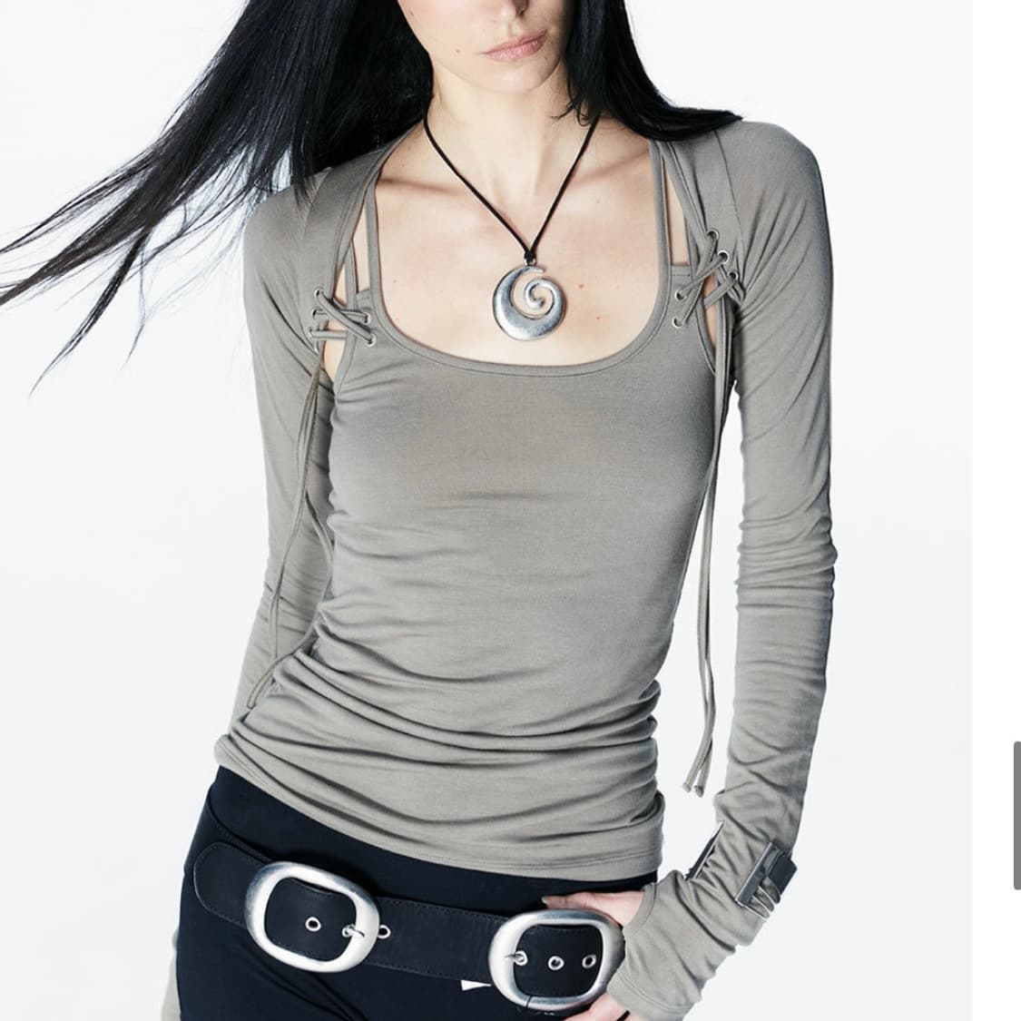 EYELET BOLERO SET-UP (TAUPE) 상품이미지1