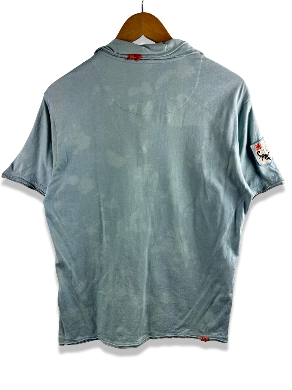 JPN Y2K 스컬 패치 하늘 카라티셔츠2397 상품이미지2