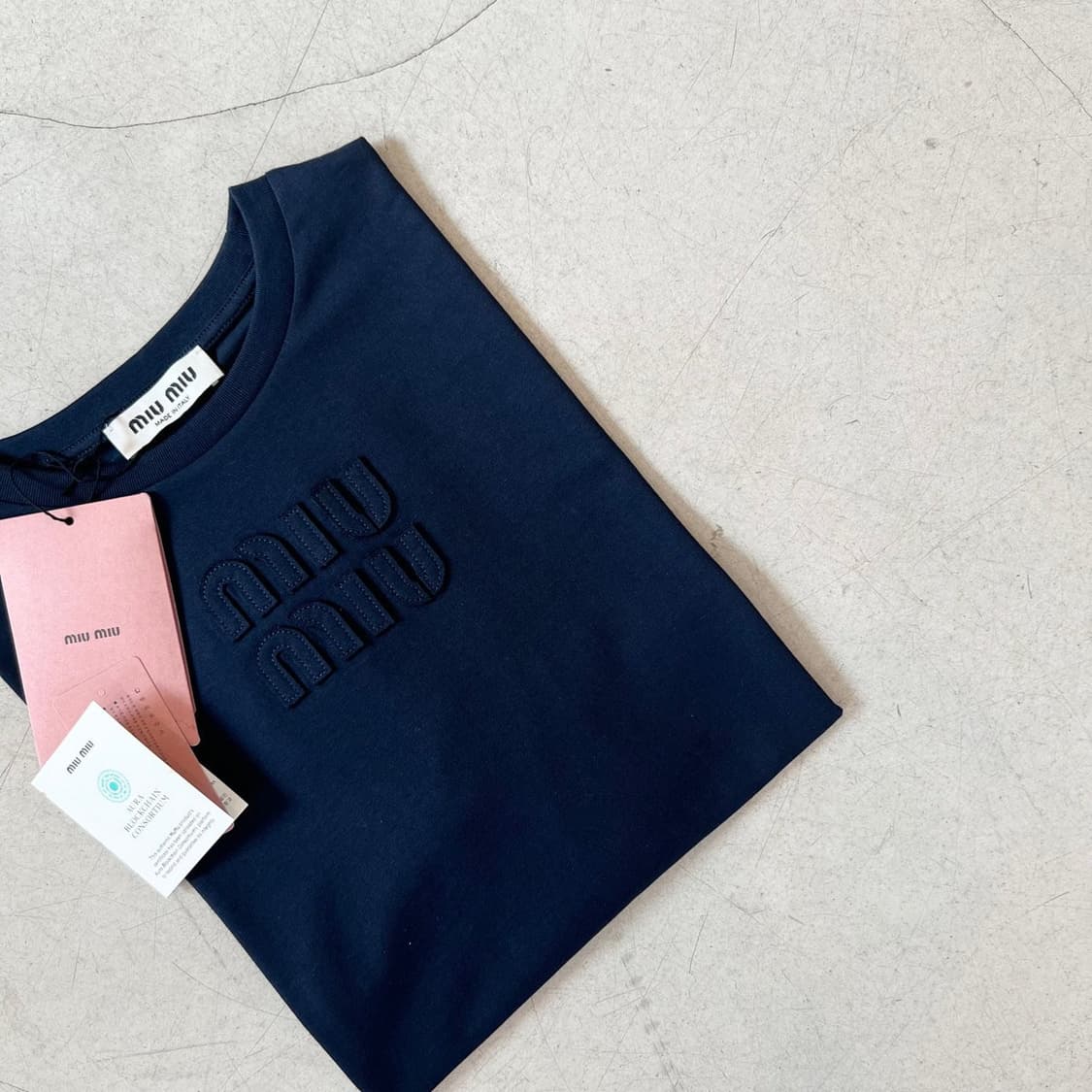 미우미우 로고 장식 저지 티셔츠 상품이미지3
