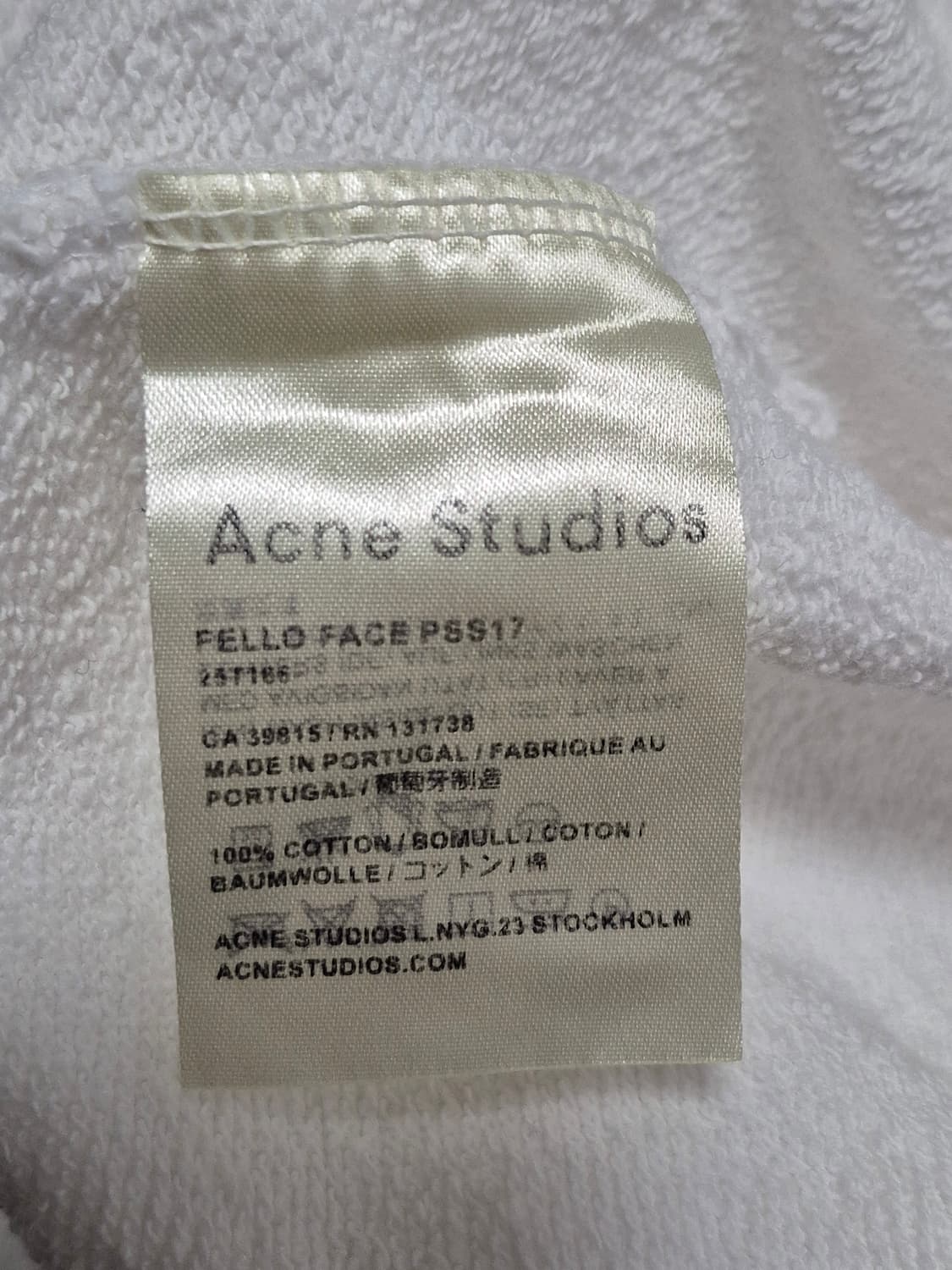아크네 스튜디오 Acne 로고 맨투맨 화이트 남녀공용M사이즈 상품이미지6