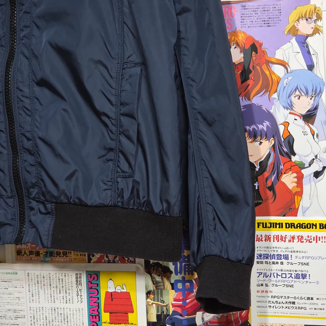 TBJ 빈티지 락시크 네이비 하이넥 바람막이 블루종 상품이미지4