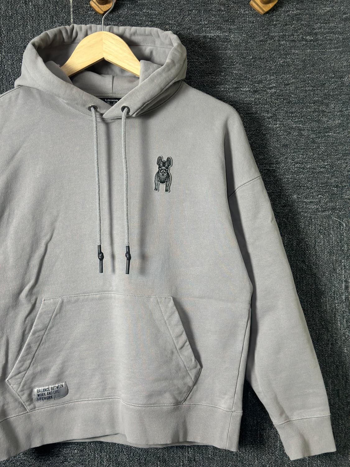 라이프워크 회색 후드티 XS 상품이미지3