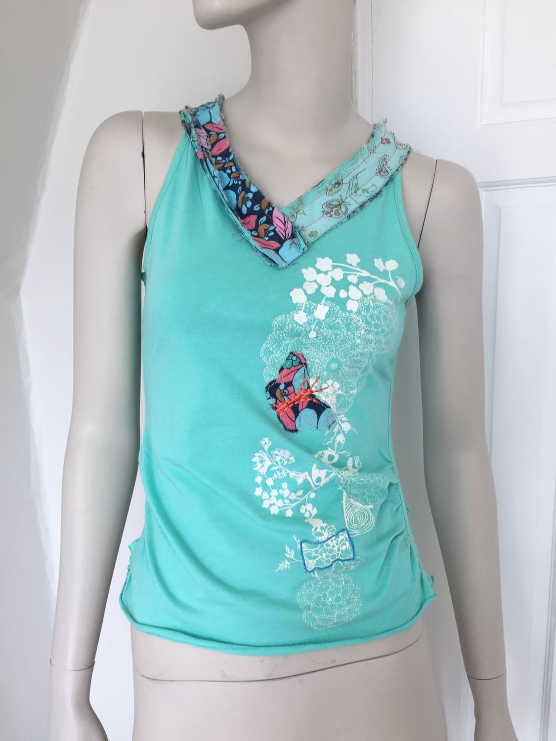 Vintage Oriental Print Mint Cami Top 상품이미지1