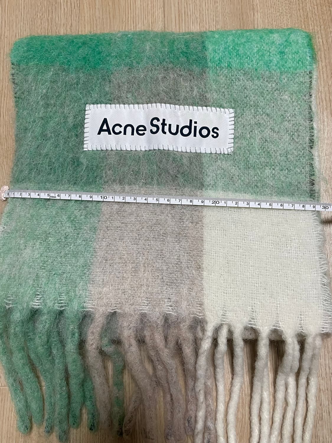 아크네 스튜디오 모헤어 체크 머플러 그린:) 알파카+모헤어+울머플러목도리 상품이미지5