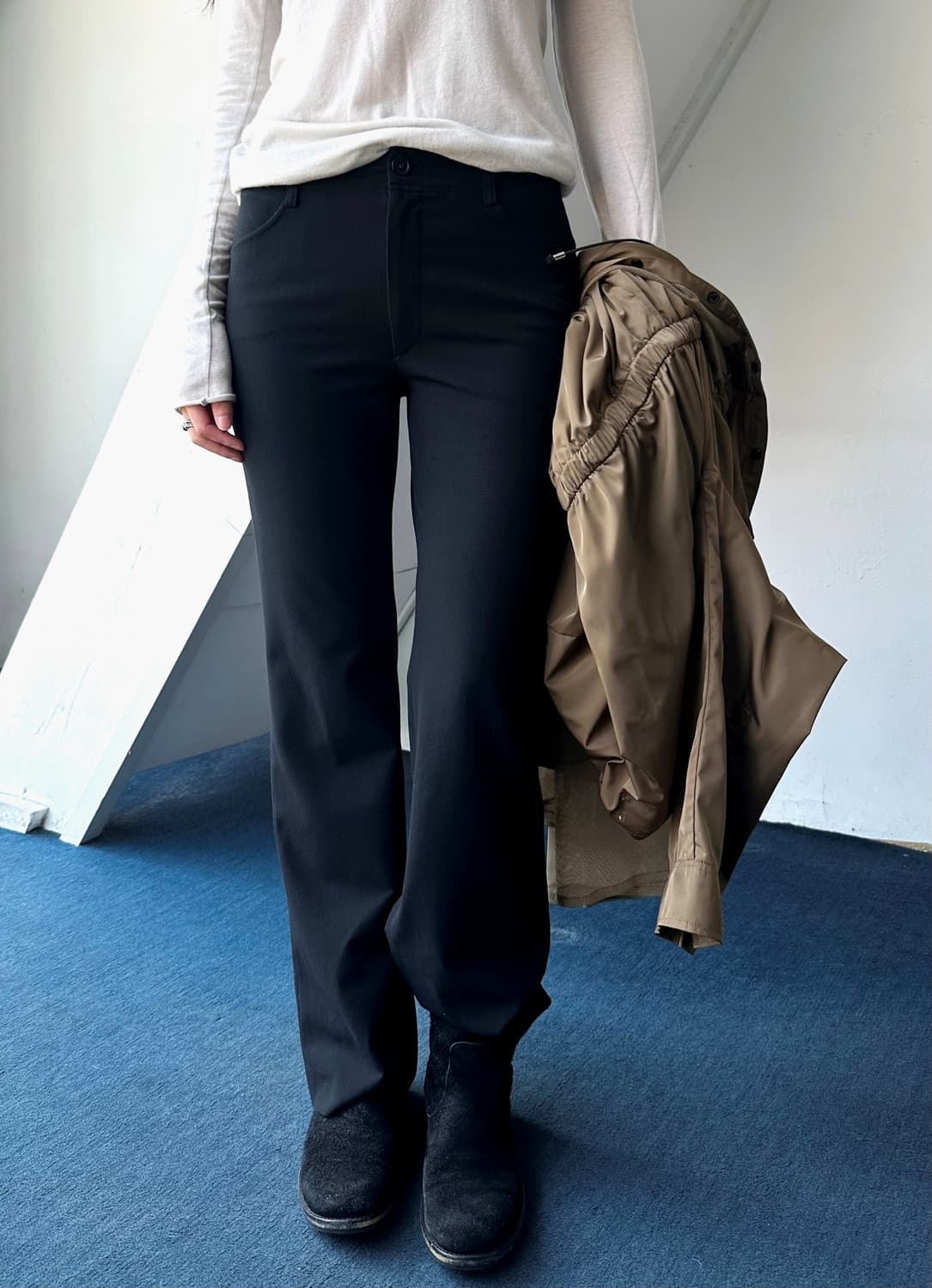 Poly rayon blend stretched trousers 상품이미지2