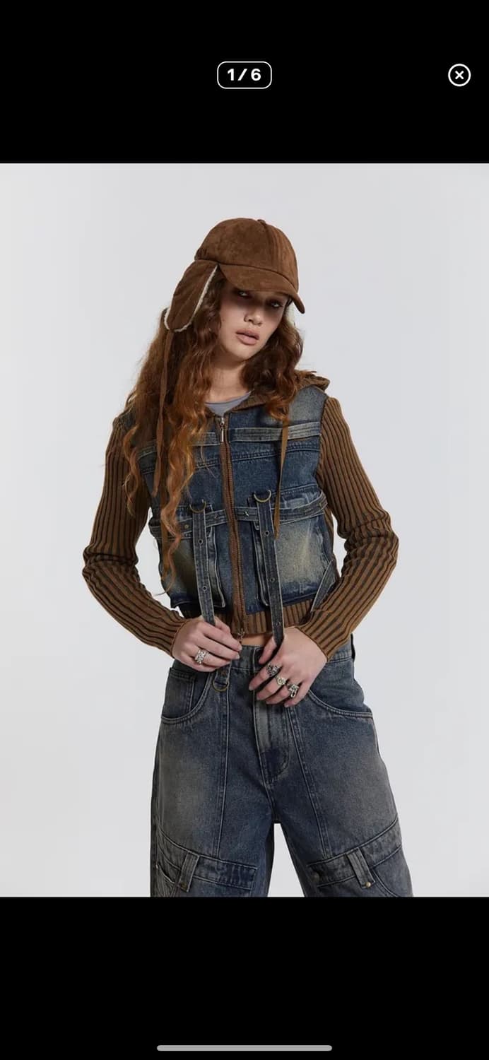 제이디드런던 jaded london 데님 니트 재킷 상품이미지1