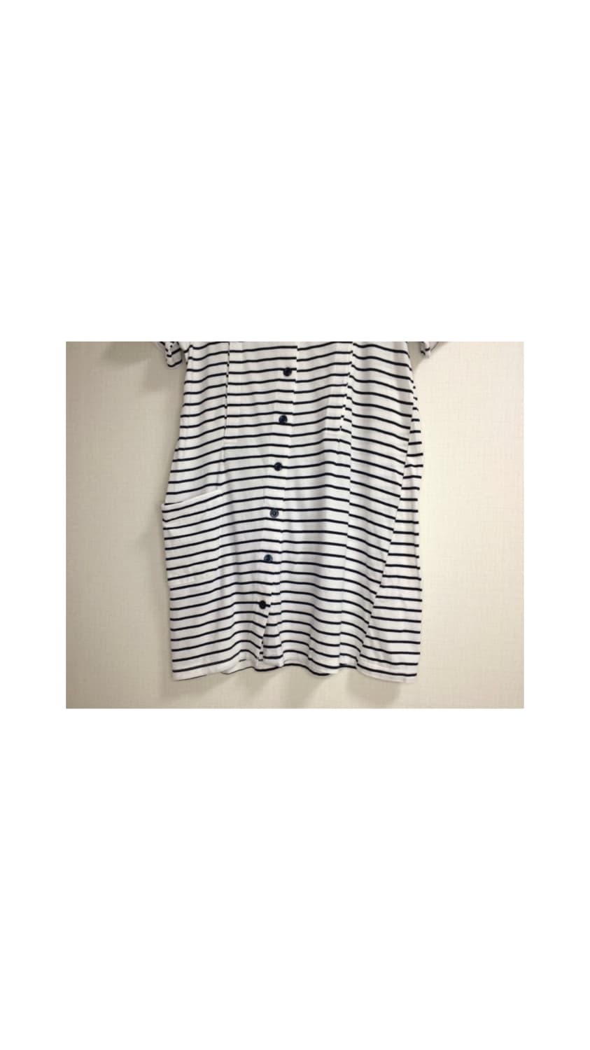 빈티지 화이트 네이비 스트라이프 원피스 튜닉 상품이미지3