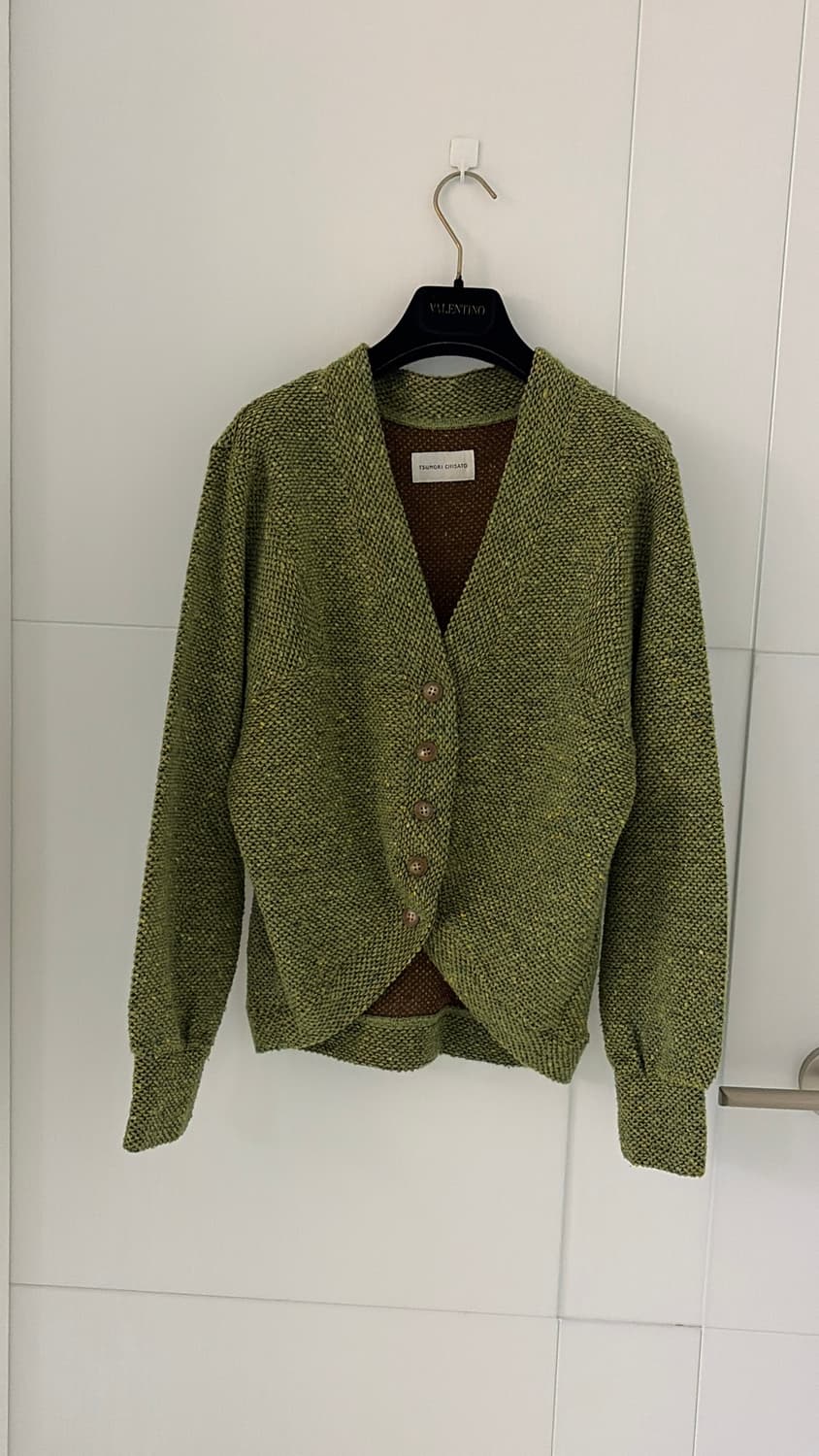 츠모리치사토 녹색 가디건 44-66 정품  상품이미지1