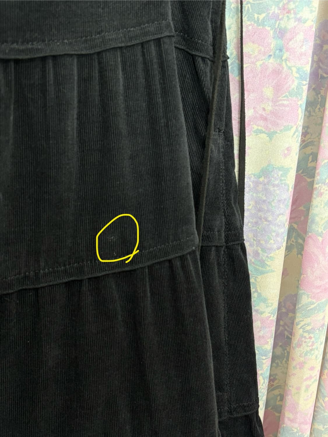 블랙 크로쉐 코듀로이 미디 스커트 상품이미지6