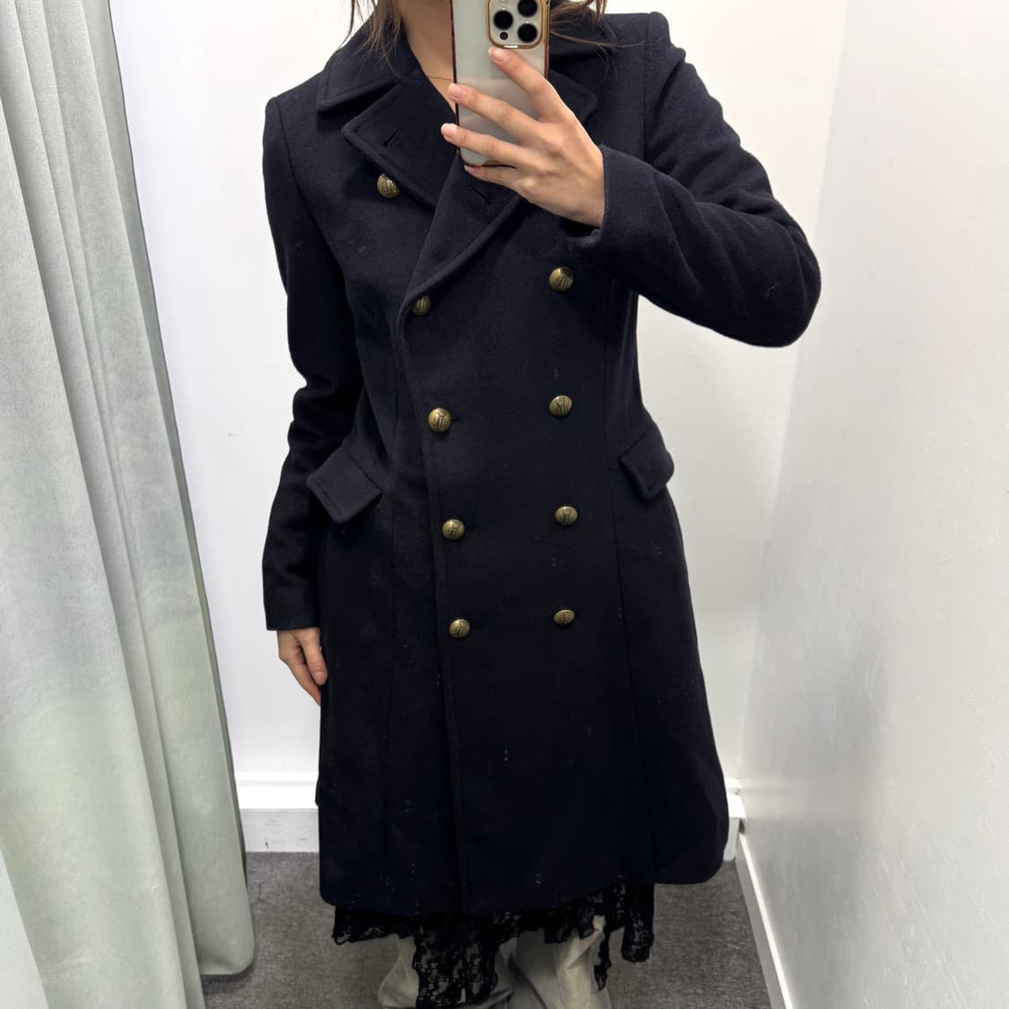 로렌 랄프로렌 네이비 더블버튼 롱코트 상품이미지6
