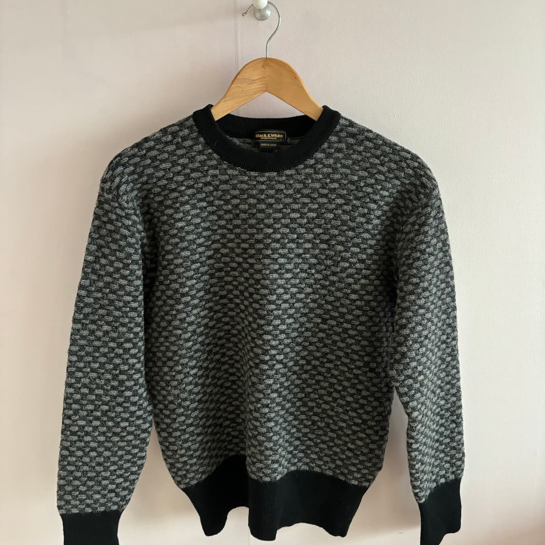 블랙앤화이트 골프 니트 95 163 일본 수입 정품 패턴 상품이미지1