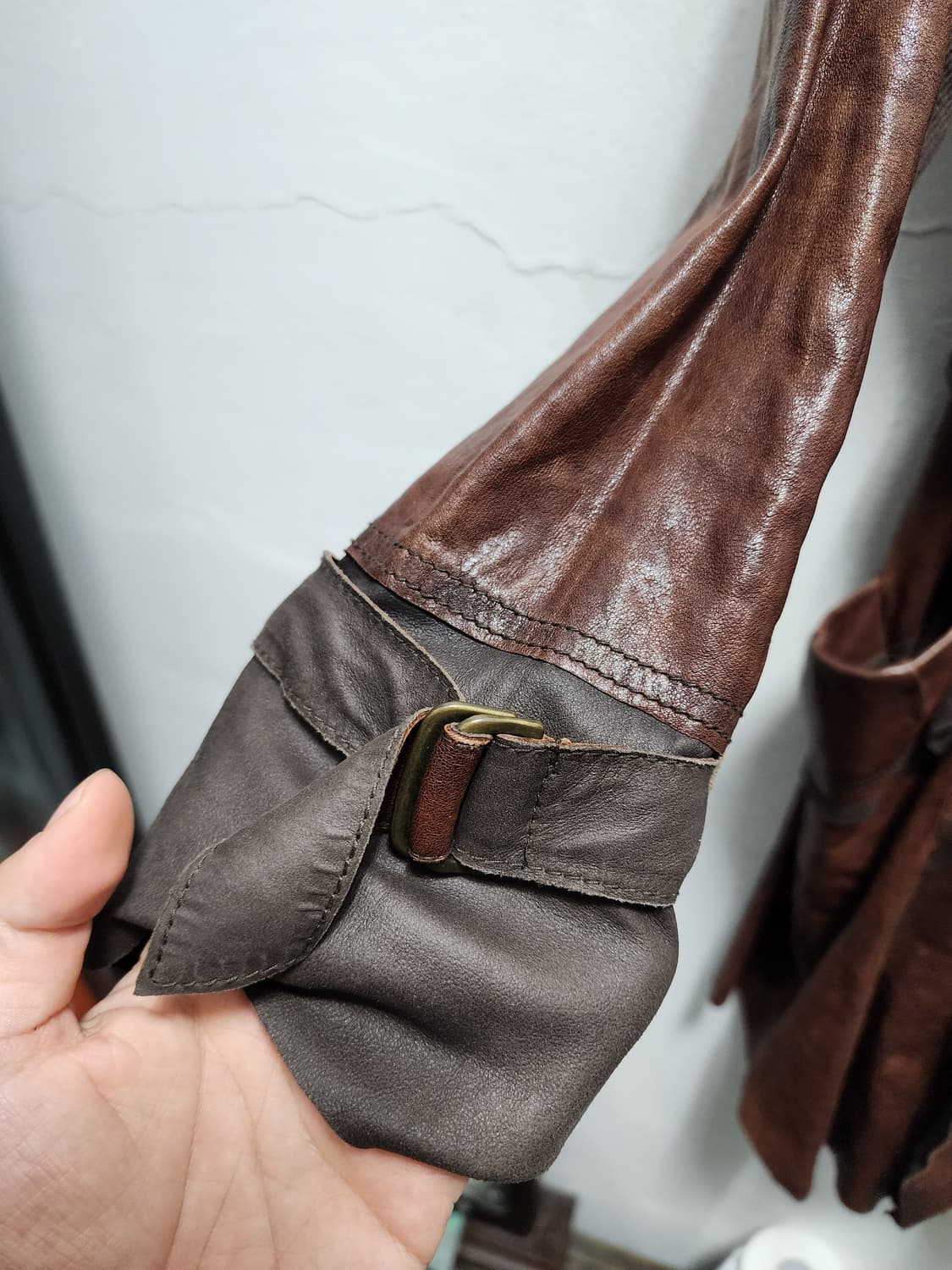 탱커스 산양가죽 보헤미안 히피st 빈티지 레더 코트 상품이미지3