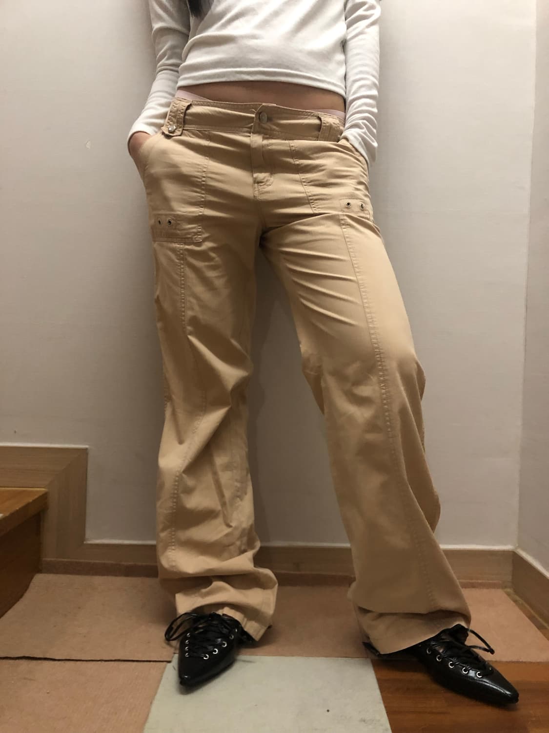 빈티지 베이지 포켓 디테일 팬츠 상품이미지6