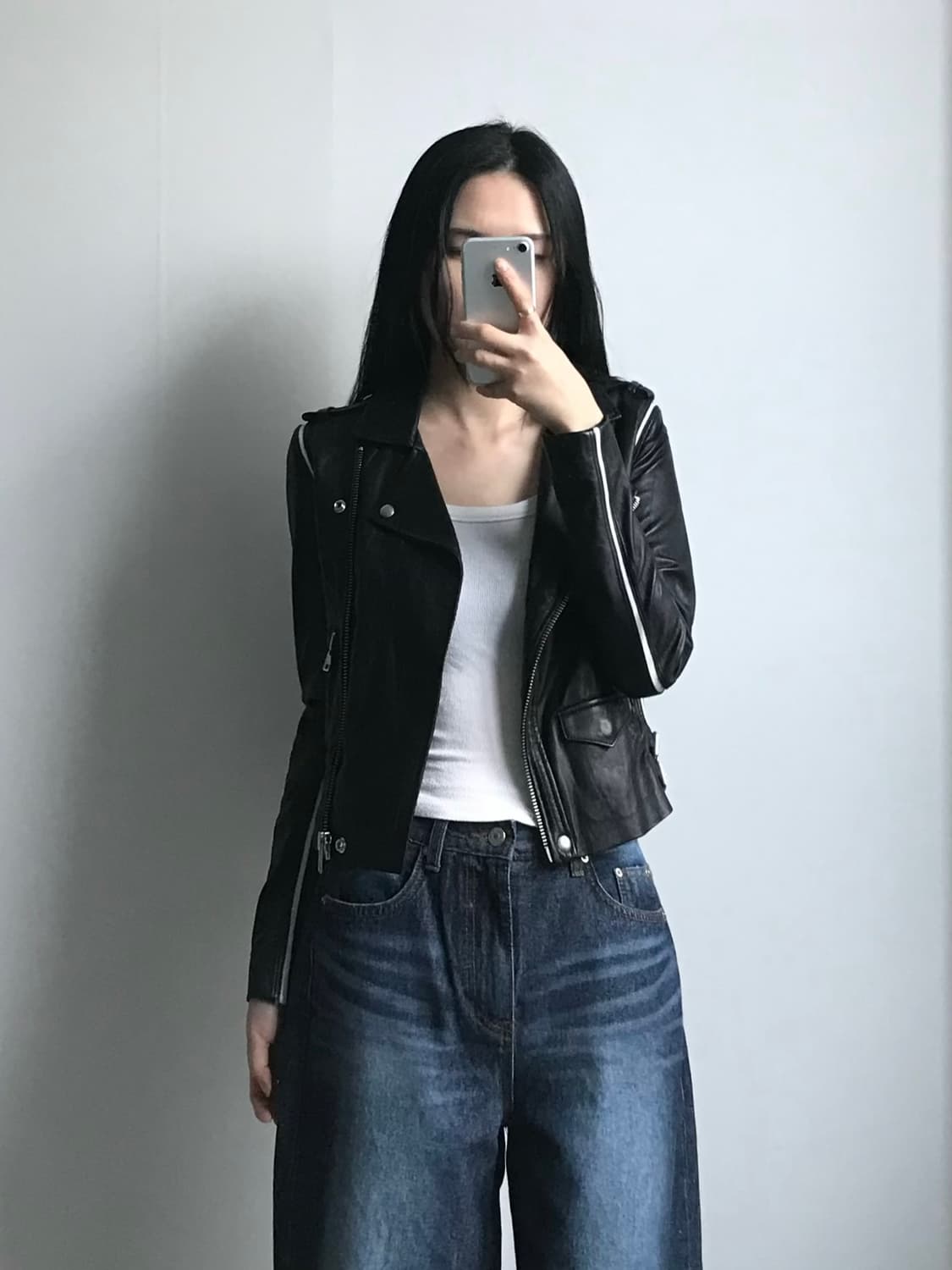 Iro 양가죽 바이커 크롭 레더 자켓 상품이미지1