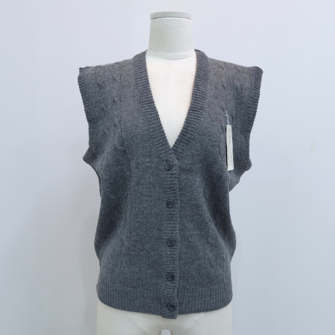 WILSHIRE 차콜그레이 울혼방 니트 베스트 상품이미지10