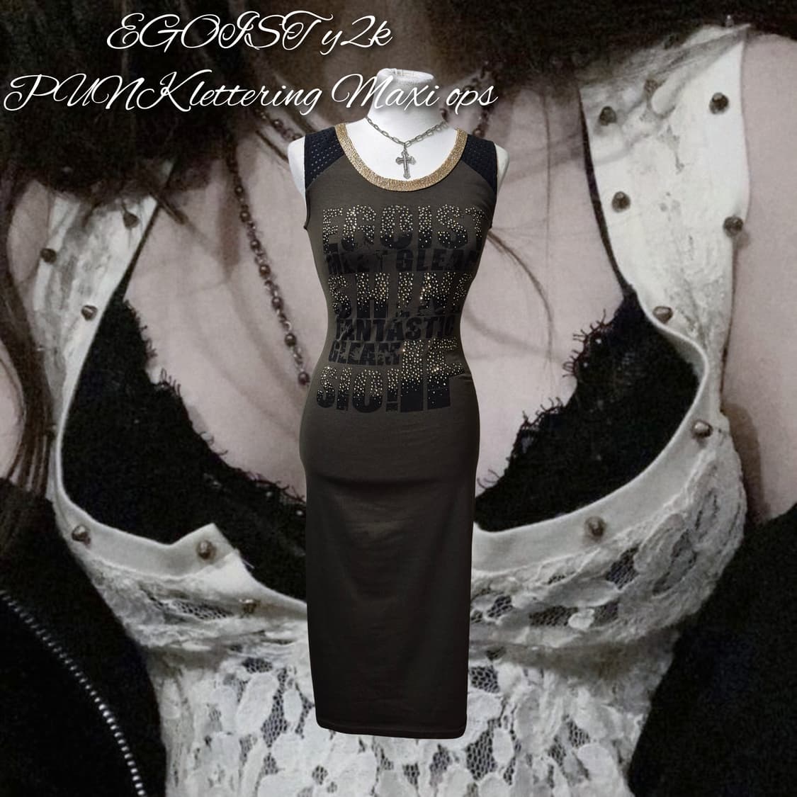 EGOIST y2k PUNK lettering Maxi ops 상품이미지1
