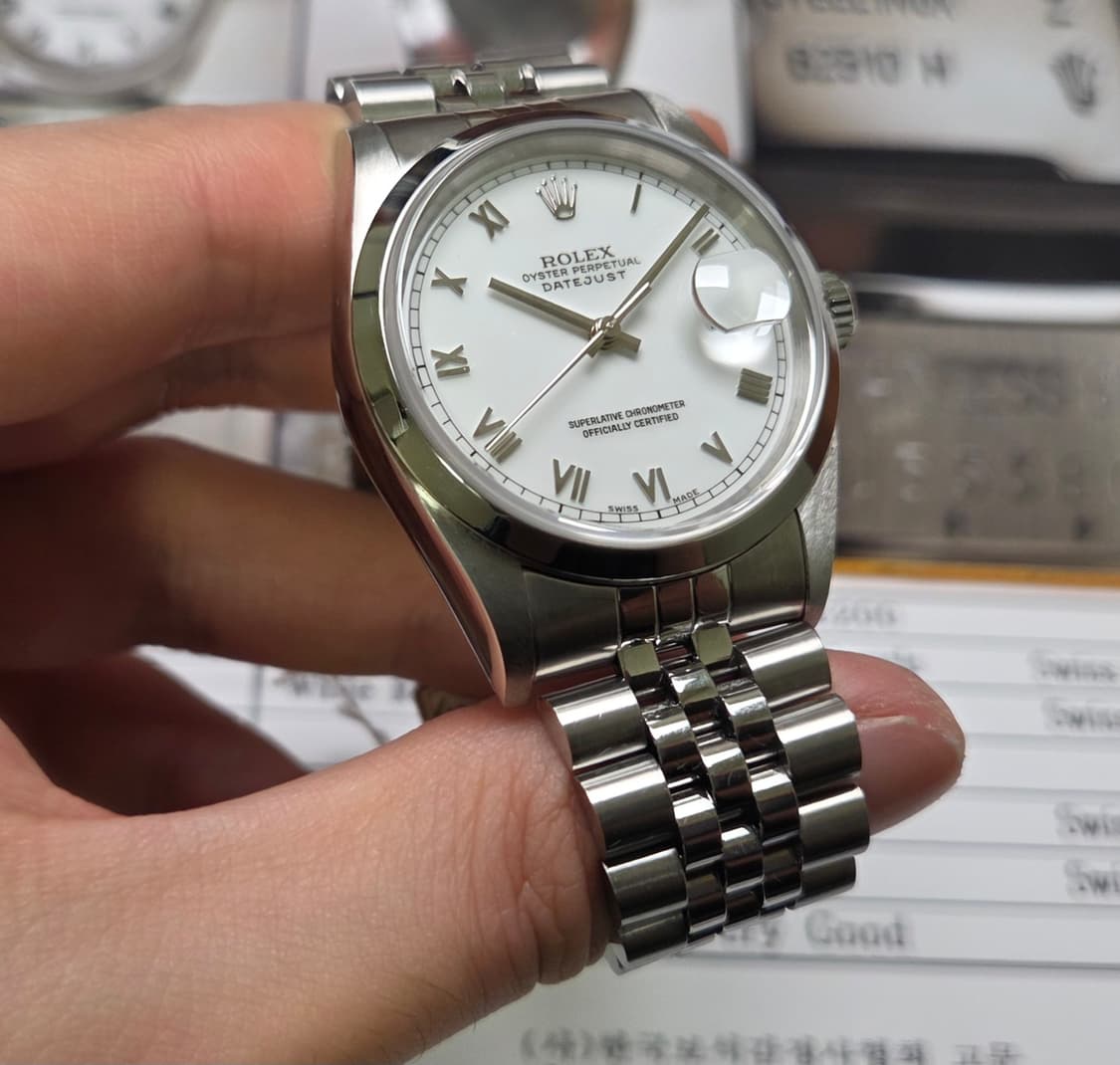 롤렉스 16200 데이저스트 오리지널 화이트로만 쥬빌리줄 (감정서 포함) 상품이미지3