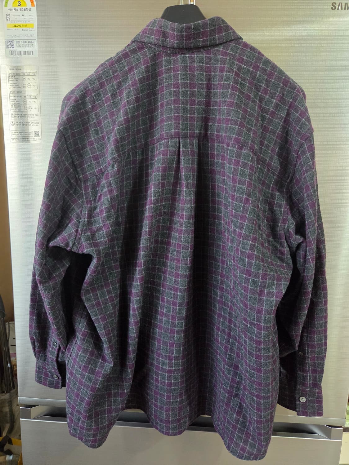 아워레가시 보로우드 BD 셔츠 소포모어 체크 루럴 울 사이즈48 상품이미지4