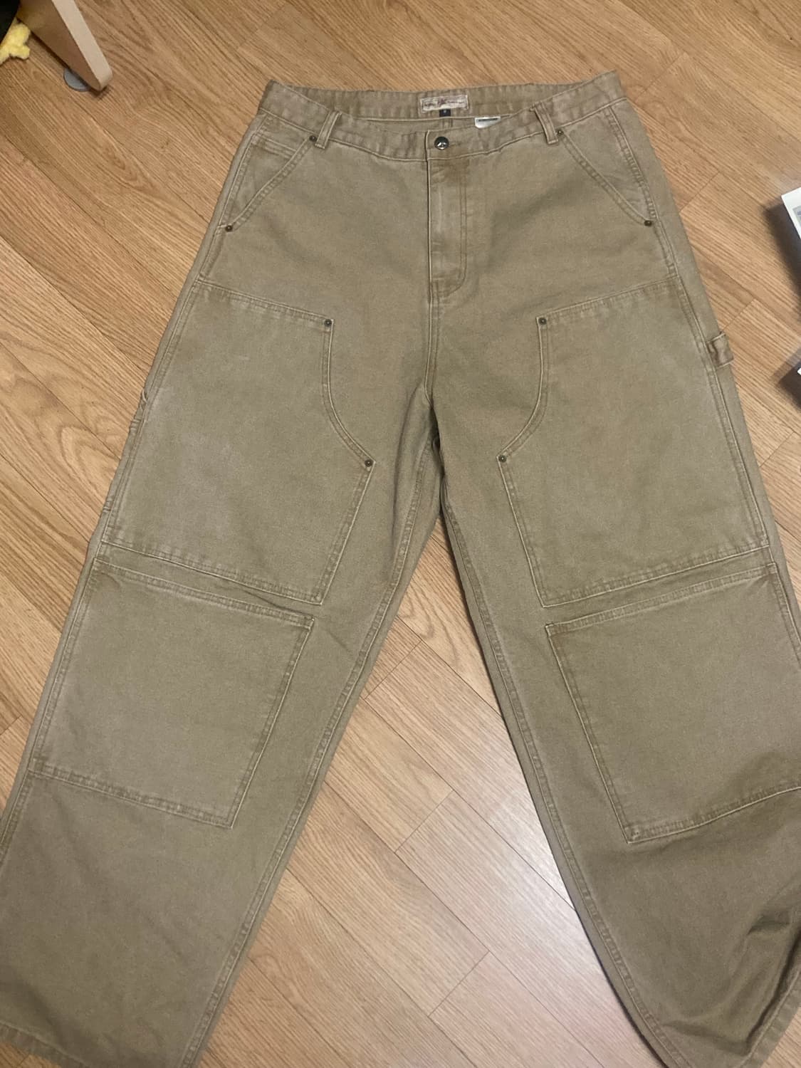 Cutted Double Knee Pants - Tan 2026 상품이미지3